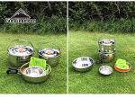 13-Piece Stainless Steel Camping Cookware Set
