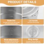 Stainless Steel 1.5L Camping Cook Pot with Lid