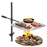Swivel Campfire Grill with 360° Adjustable Grate