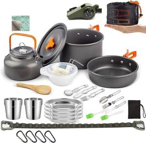29-Piece Non-Stick Camping Cookware Set