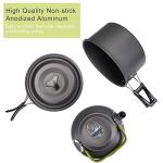Lightweight Aluminum Camping Cookware Set for 2-3