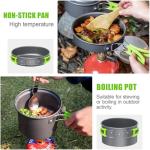 11-Piece Camping Cookware Set for Outdoors