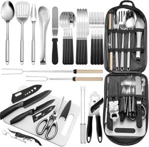 27-Piece Portable Camping Kitchen Utensil Set