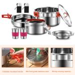 Compact Stainless Steel Camping Cookware Set