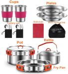 Compact Stainless Steel Camping Cookware Set