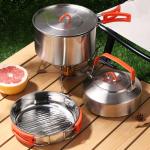 Compact Stainless Steel Camping Cookware Set