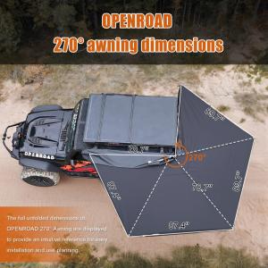 270° Car Awning with LED Light - Passenger Side