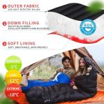 Winter Down Sleeping Bag for Cold Camping