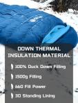 QEZER Ultralight Down Sleeping Bag for Cold Weather