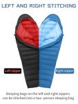 QEZER Ultralight Down Sleeping Bag for Cold Weather