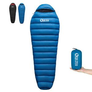 QEZER Ultralight Down Sleeping Bag for All Ages