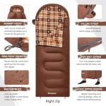KingCamp Flannel Sleeping Bag for Cold Weather