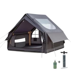 Inflatable 4-Season Camping Tent with Electric Pump