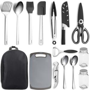 Kyraton 15-Piece Portable Camping Cookware Set