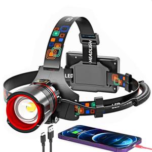 Rechargeable 90000 Lumens Ultra Bright Headlamp