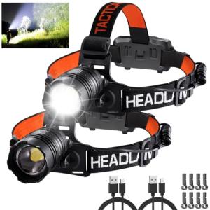 Rechargeable LED Headlamp 2-Pack for Camping