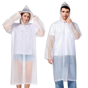 Reusable EVA Rain Ponchos for Adults - 2 Pack