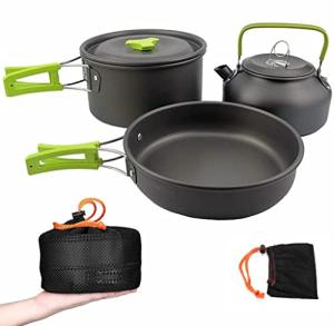 Lightweight Aluminum Camping Cookware Set for 2-3
