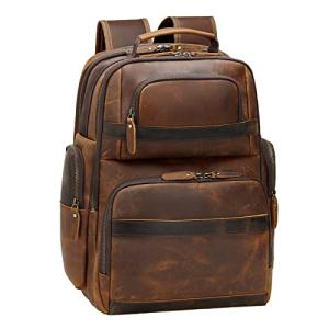 Men's Vintage Leather Backpack for Travel and Hiking