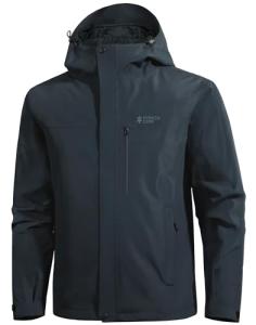 Pioneer Men's Waterproof Rain Jacket for Hiking