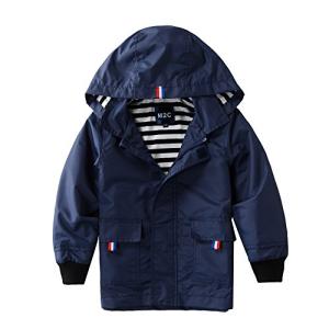 Boys Hooded Raincoat Windbreaker Jacket 3T Navy
