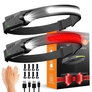Rechargeable Headlamps with Red Light - 2 Pack