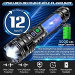 Super Bright Rechargeable LED Flashlight with 5 Modes
