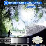 Super Bright 30000 Lumens Rechargeable Tactical Flashlight