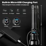 Super Bright 990,000 Lumens USB Rechargeable Flashlight