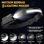 Rechargeable LED Headlamp with Motion Sensor