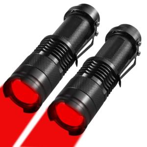 2-Pack Red LED Flashlights for Night Use