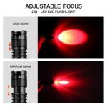 2-Pack Red LED Flashlights for Night Use