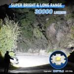 30000 Lumens Rechargeable Waterproof LED Flashlight