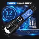 30000 Lumens Rechargeable Waterproof LED Flashlight