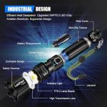30000 Lumens Rechargeable Waterproof LED Flashlight
