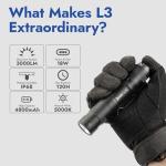 WUBEN L3 3000 Lumen Rechargeable Flashlight