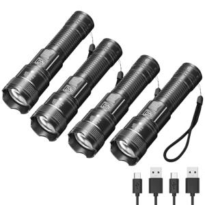 20000LM Bright Waterproof LED Flashlight with Zoom