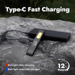 WARSUN T7 Slim Rechargeable LED Torch with Clip