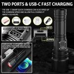 20000LM Bright Waterproof LED Flashlight with Zoom