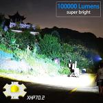 Super Bright Rechargeable Tactical Flashlight with 100000 Lumens