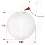 8 Inch White Paper Lanterns - Pack of 10