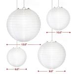 8 Inch White Paper Lanterns - Pack of 10
