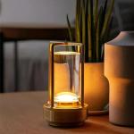 NUFECARG Cordless LED Table Lamp, Stepless Dimming