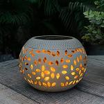 Solar Lantern with Flickering Flame for Outdoors