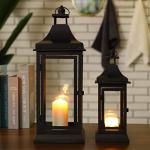2-Pack Vintage Metal Hanging Candle Lanterns