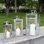 TRIROCKS Stainless Steel Candle Lantern Set of 3