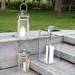 TRIROCKS Stainless Steel Candle Lantern Set of 3