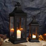 2-Pack Vintage Metal Hanging Candle Lanterns