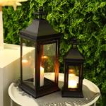 2-Pack Vintage Metal Hanging Candle Lanterns