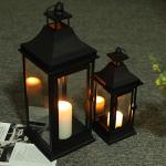 2-Pack Vintage Metal Hanging Candle Lanterns